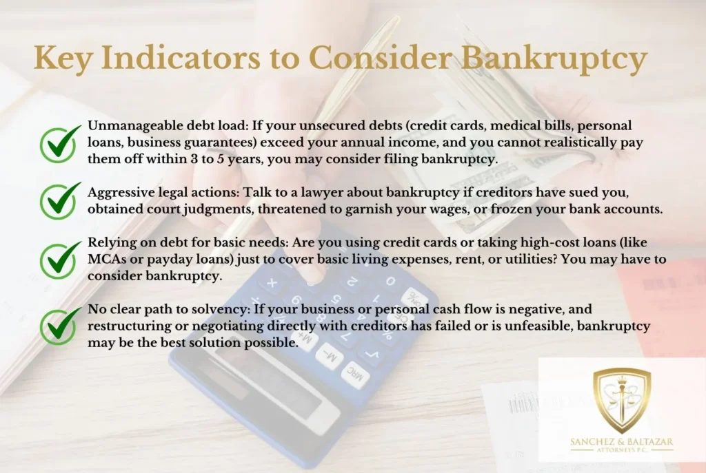 Key Indicators to Consider Bankruptcy